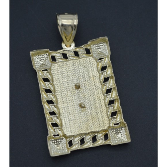 Real Solid 10K Yellow Gold Saint Lazarus Medallion Diamond Cut Pendant 6.0gr - Picture 4 of 8
